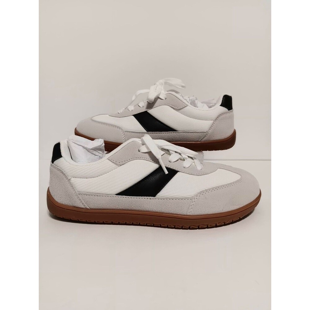 HSQ  Minamalist Barefoot Shoe White Black Stripe Women's Sz 39.5 (8.5)